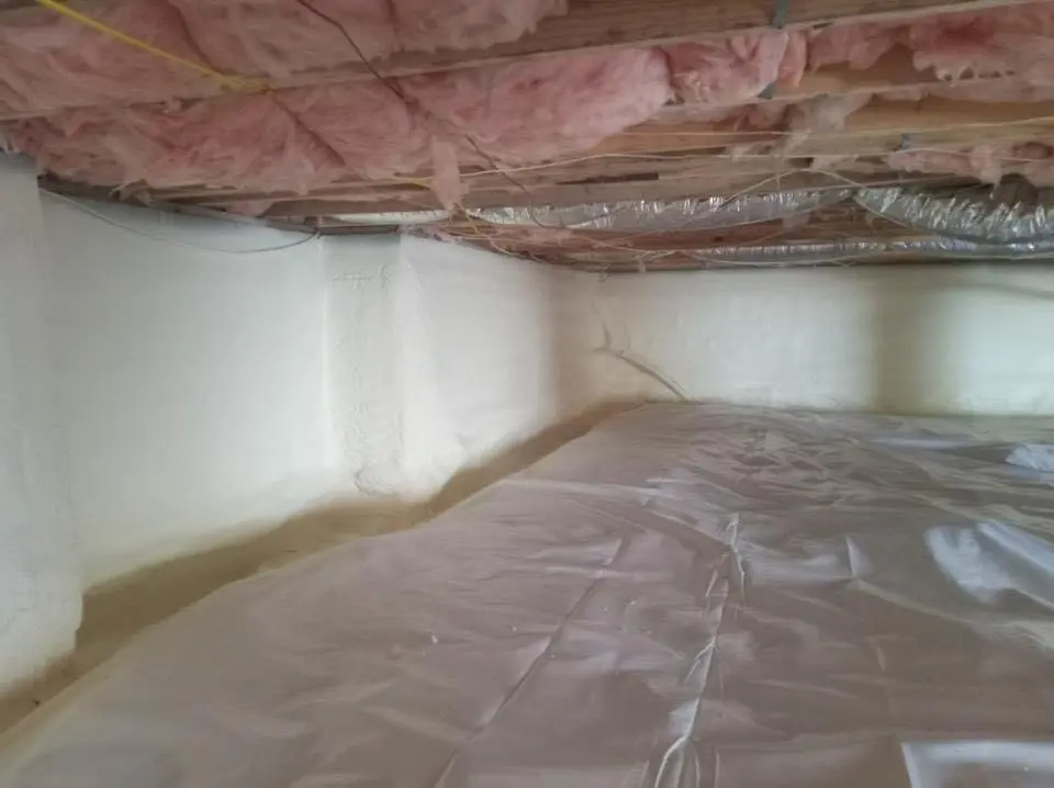 Crawl space encapsulation with closed-cell spray foam for Metal Roof Coating in Kings Mountain